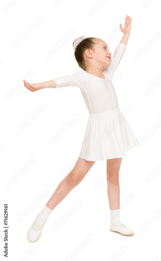 little girl dancing in a white ball gown little girl dancing in a white ball gown