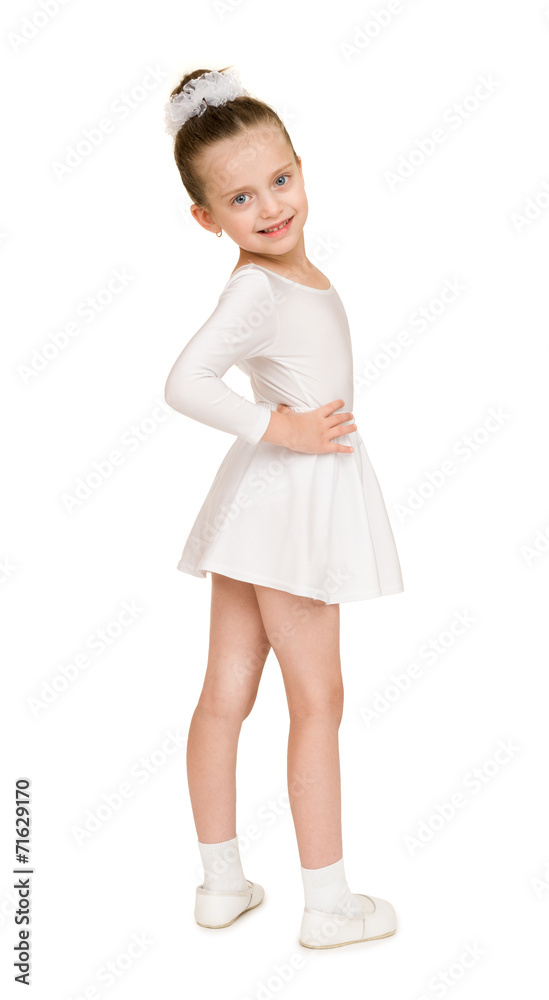 little girl dancing in a white ball gown little girl dancing in a white ball gown