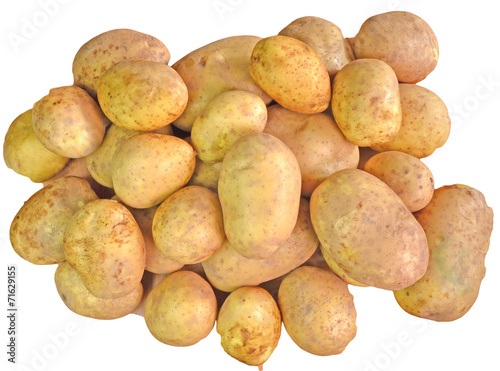 potatoes cut isolated  food background