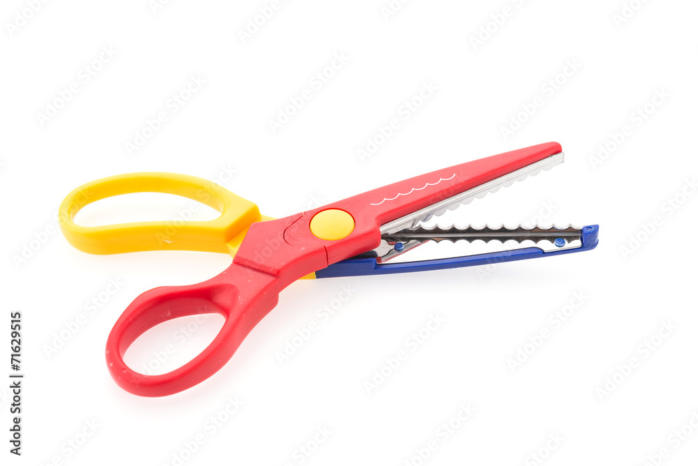 Zigzag scissor isolated on white background