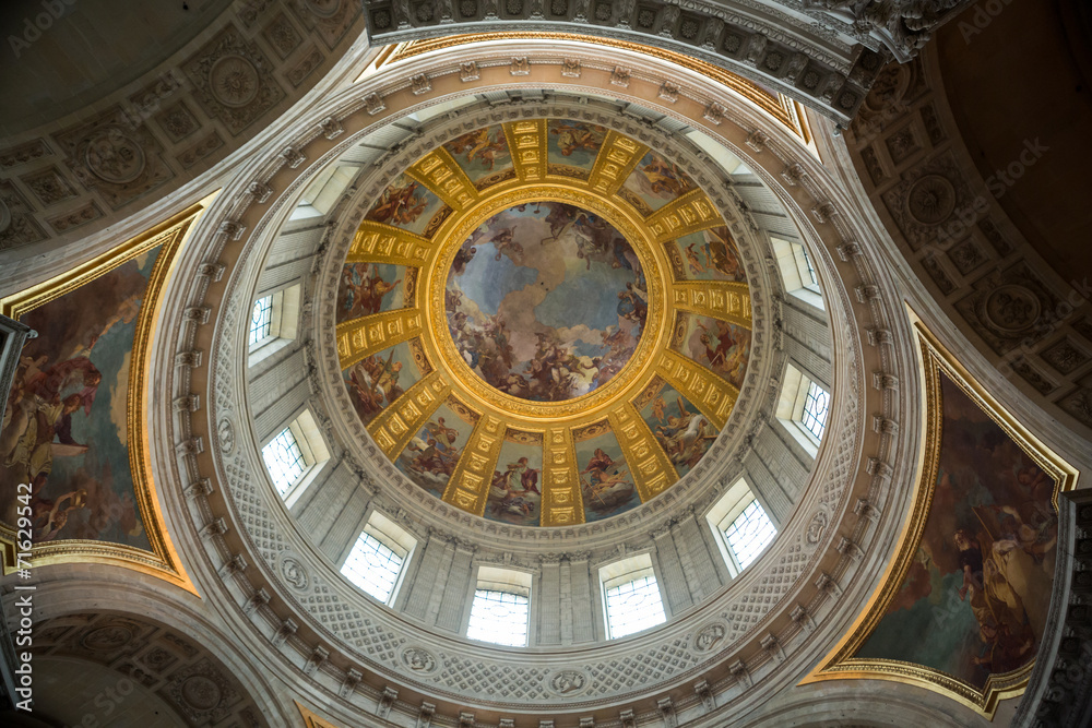 Ceiling of the Invalides in Paris, France