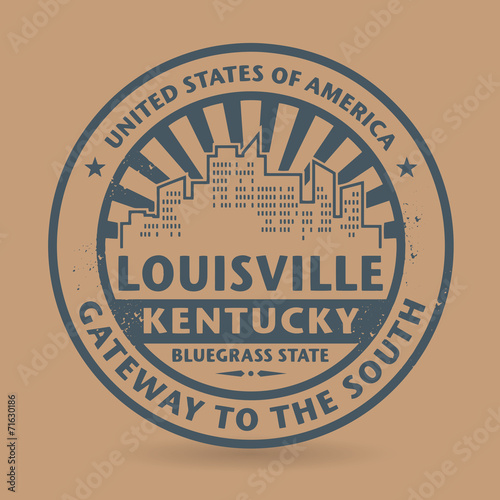 Grunge rubber stamp with name of Louisville, Kentucky