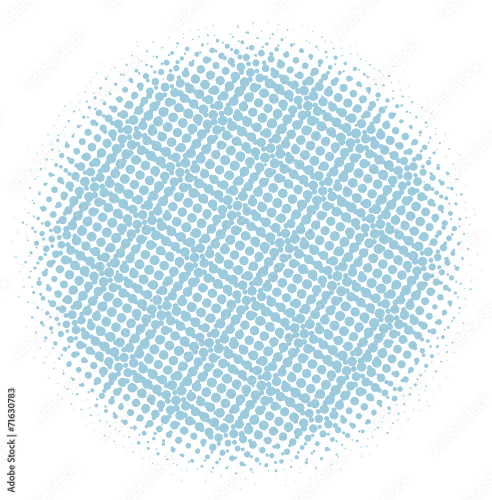 blue halftone dotted circle