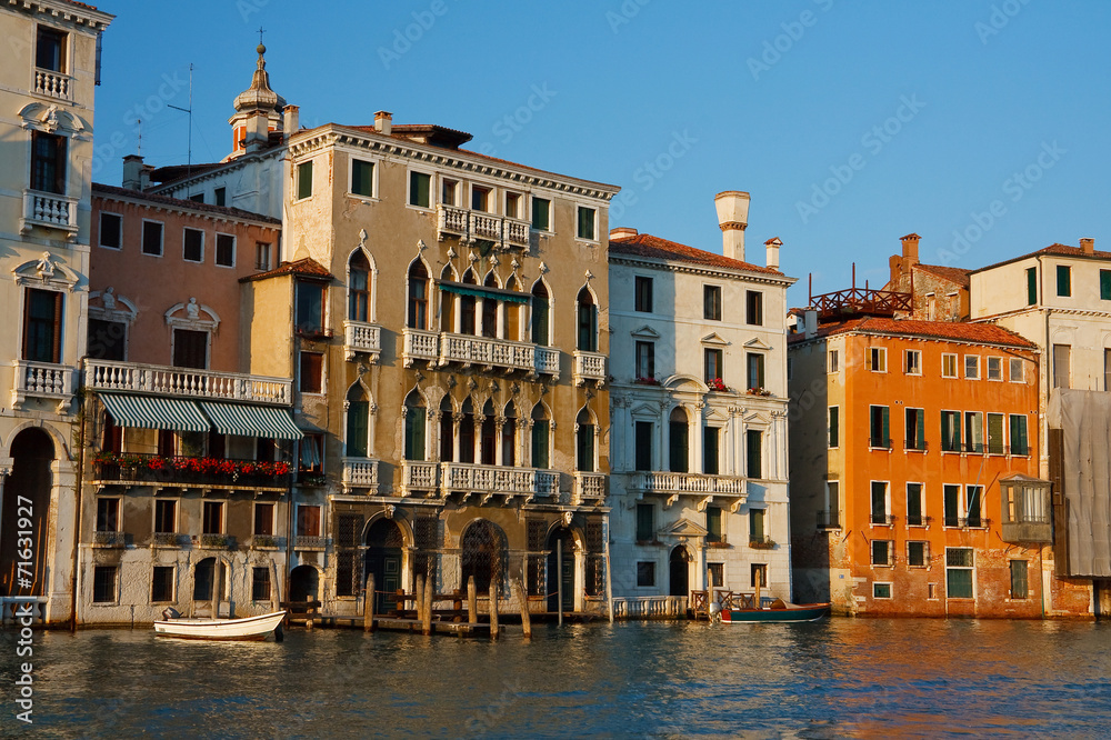 Architecture around Grand canal in Venice, Italy.
