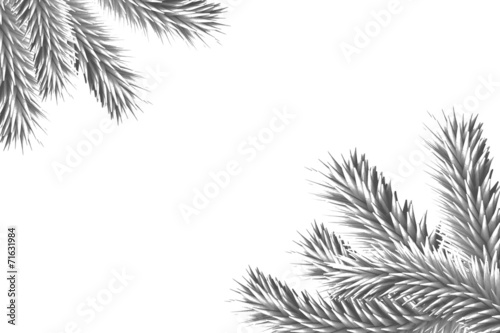 Digitally generated fir tree branches