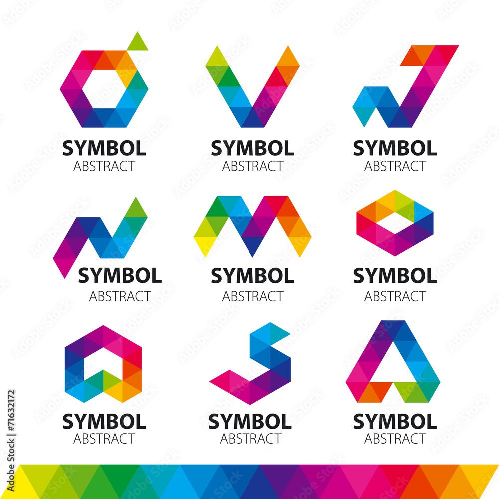 collection of vector logos from abstract modules - obrazy, fototapety, plakaty 