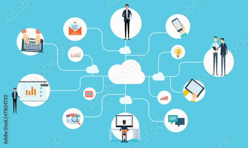 Vector people business  communication working  online network