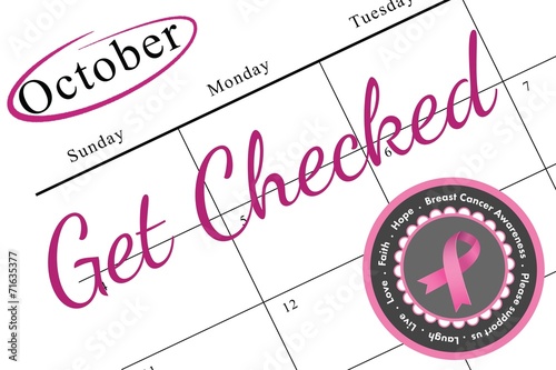 Breast cancer awareness message in pink