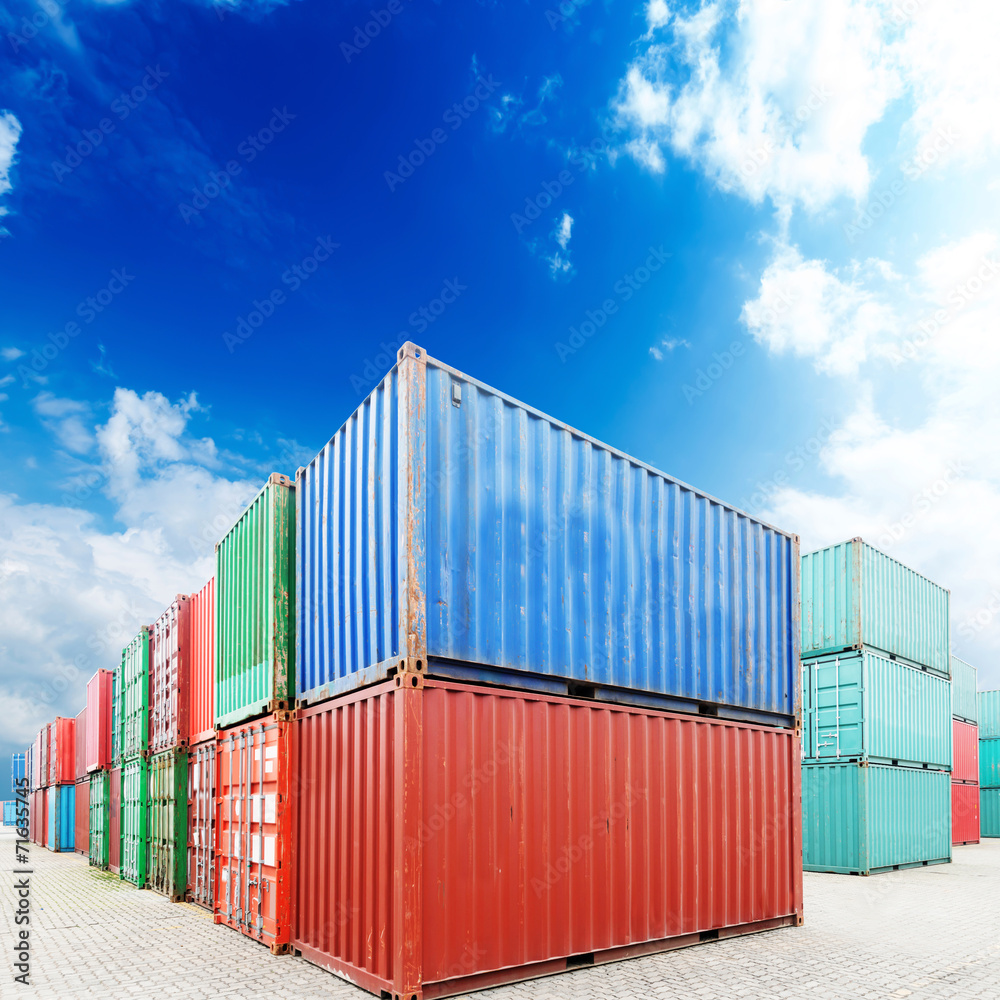 Stack of Cargo Containers at the docks Stack of Cargo Containers at the docks