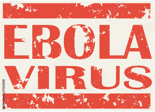 Illustration of red stamp with words Ebola Virus