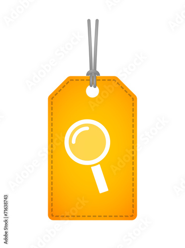 label icon with a magnifier