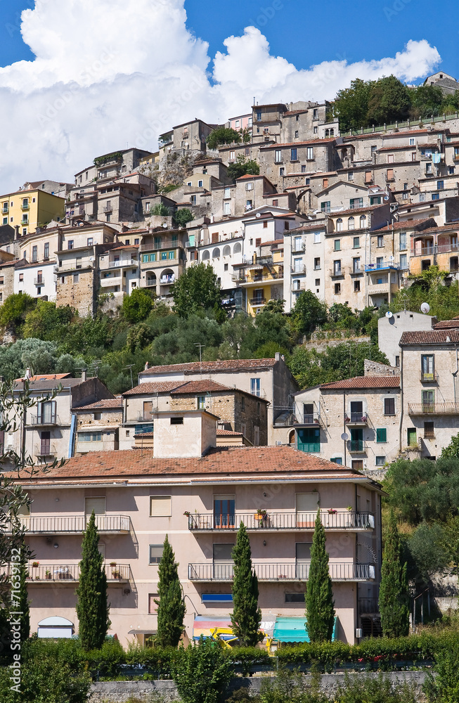 Panoramic view of Padula. Campania. Italy.