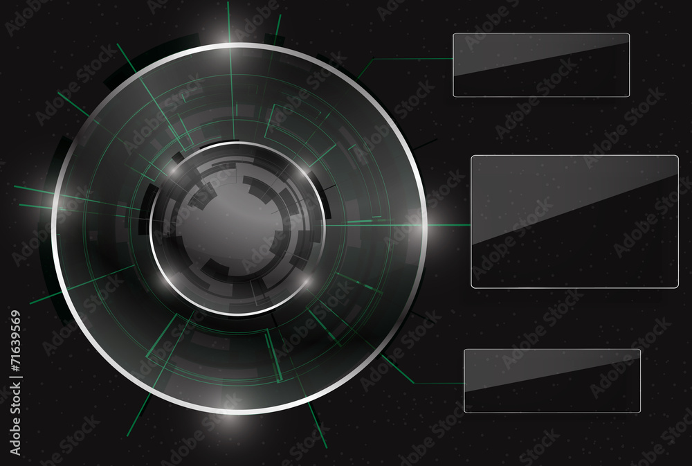 Abstract Modern technology circles with glossy or glass text Abstract Modern technology circles with glossy or glass text