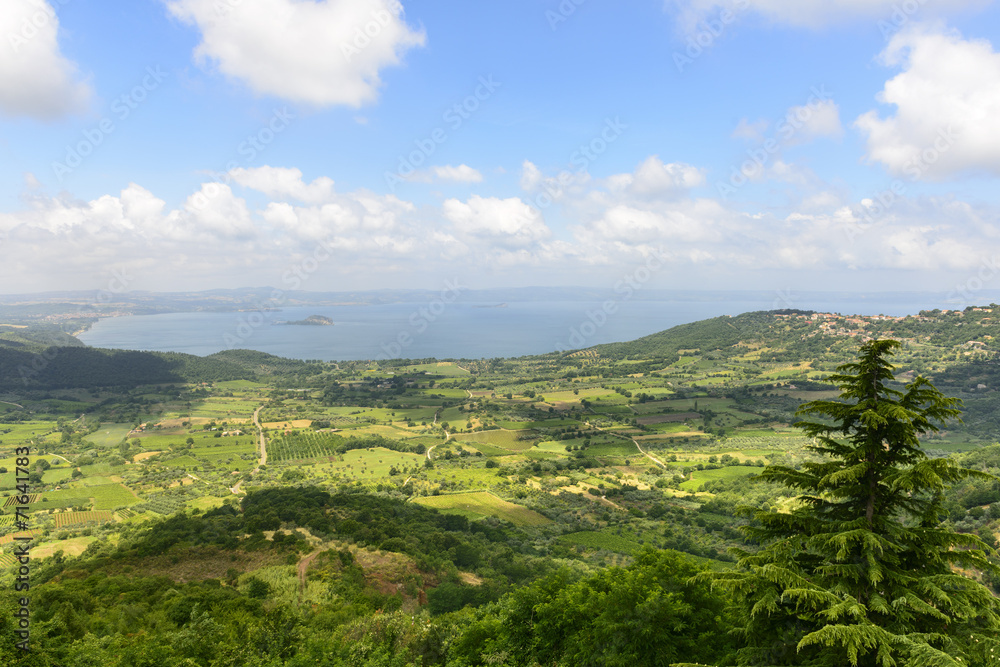 Fototapeta premium Bolsena lake from Montefiascone