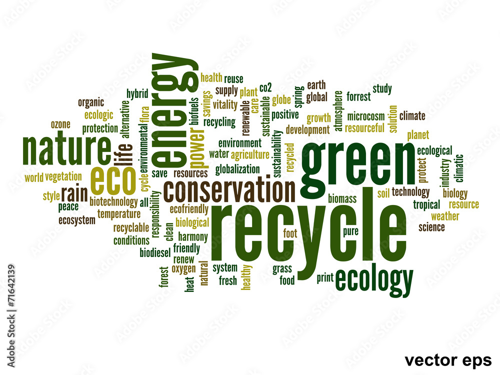 Vector conceptual ecology word cloud Vector conceptual ecology word cloud
