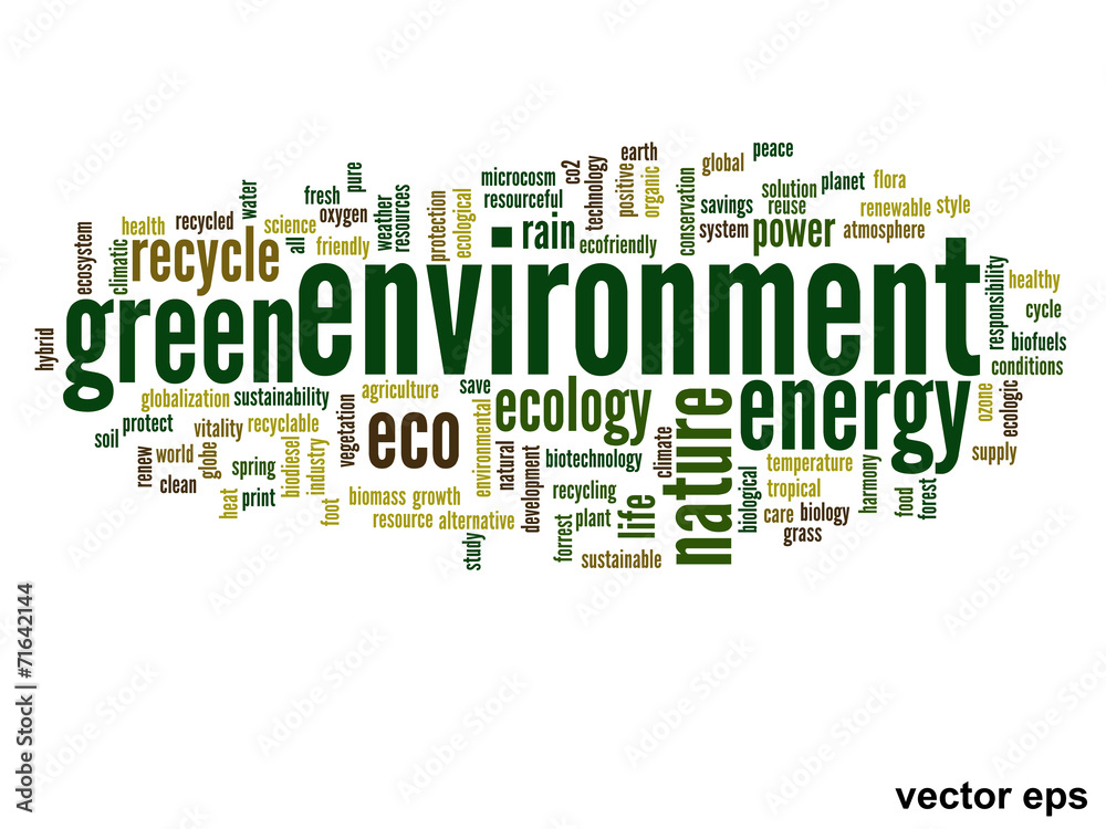 Vector conceptual ecology word cloud Vector conceptual ecology word cloud
