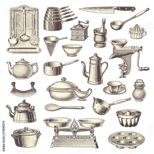 collection of vintage kitchen design elements