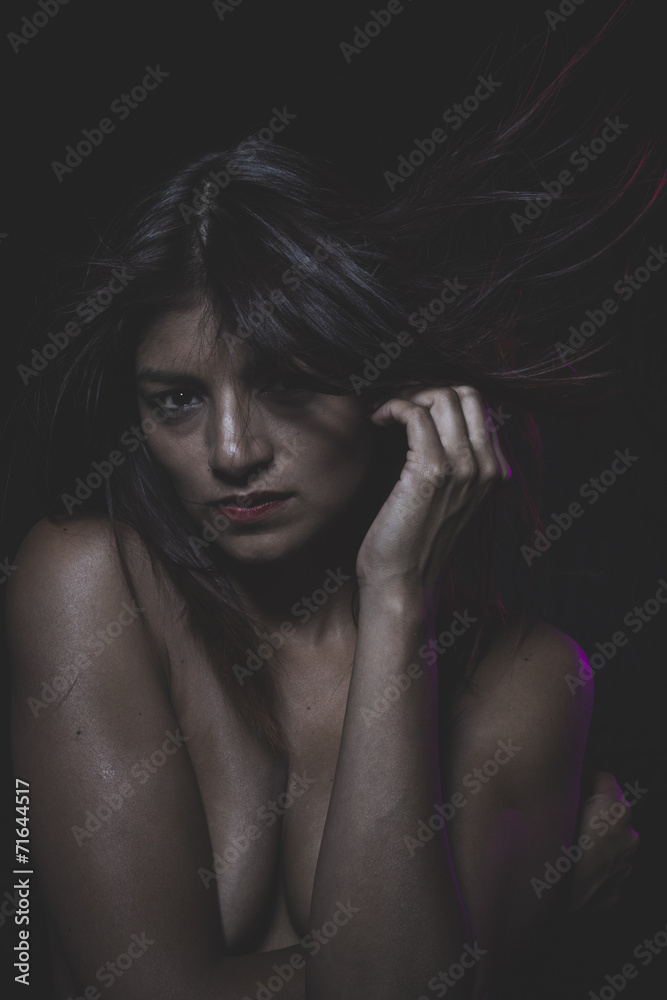 Beautiful latina woman with hair flying Beautiful latina woman with hair flying