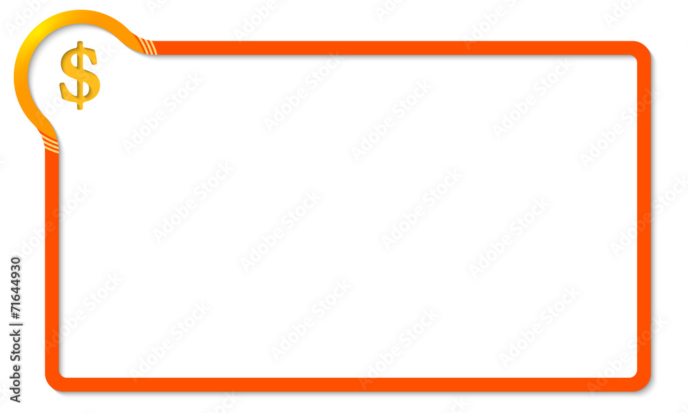 red frame with yellow corner and dollar symbol red frame with yellow corner and dollar symbol