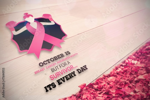 Composite image of breast cancer awareness message