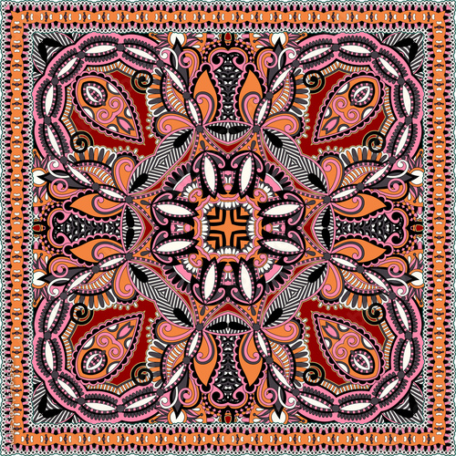 Traditional ornamental floral paisley bandanna