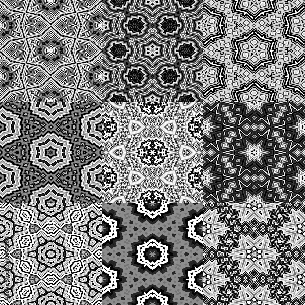 Set of cubes kaleidoscopic seamless generated textures