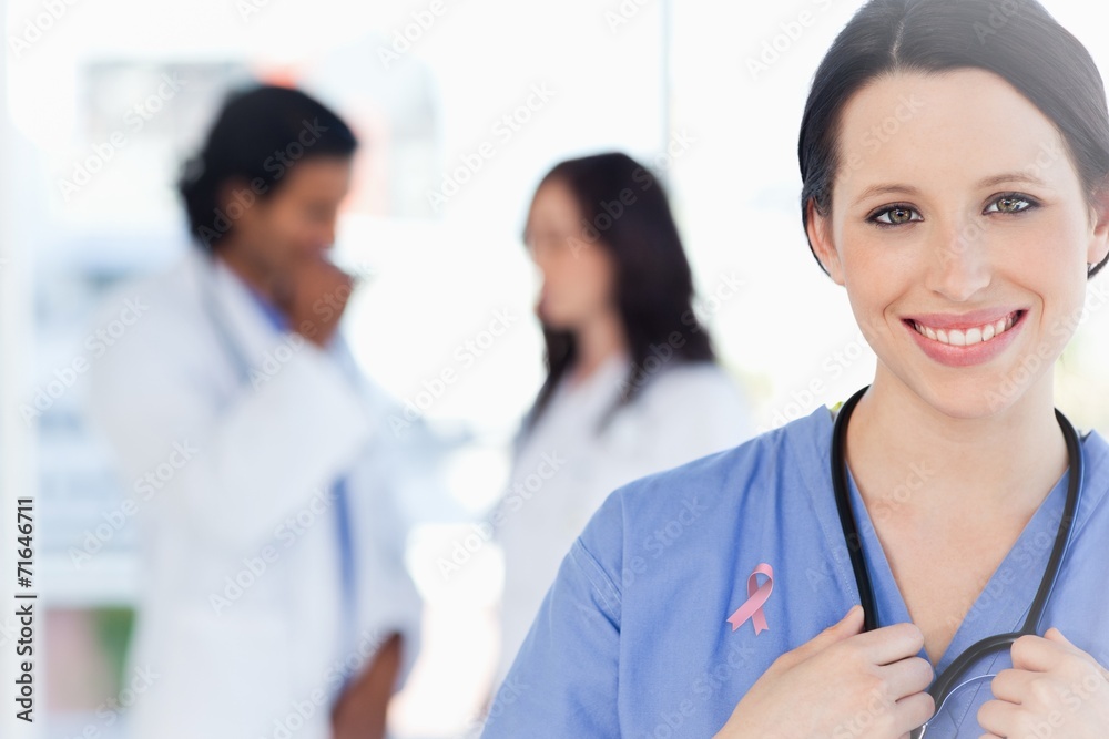 Composite image of confident nurse standing Composite image of confident nurse standing