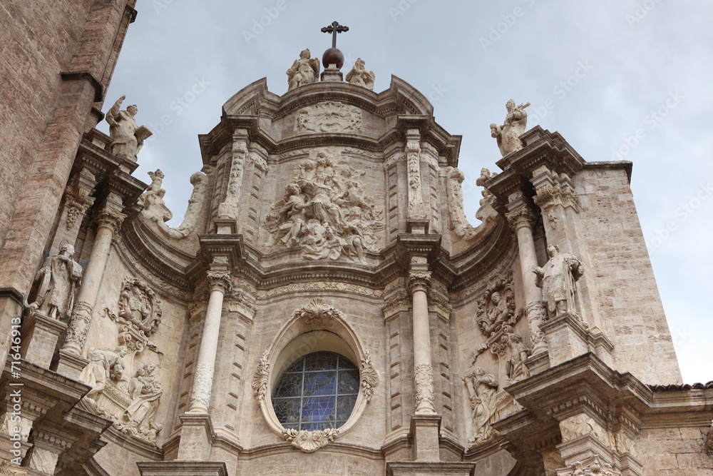 Valencia, Spain facade of the Cathedral Church