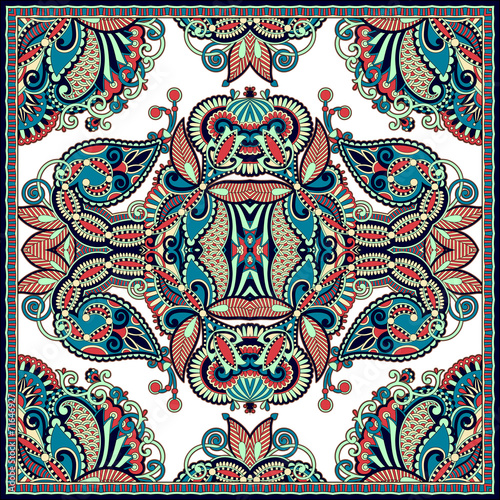 Traditional ornamental floral paisley bandanna