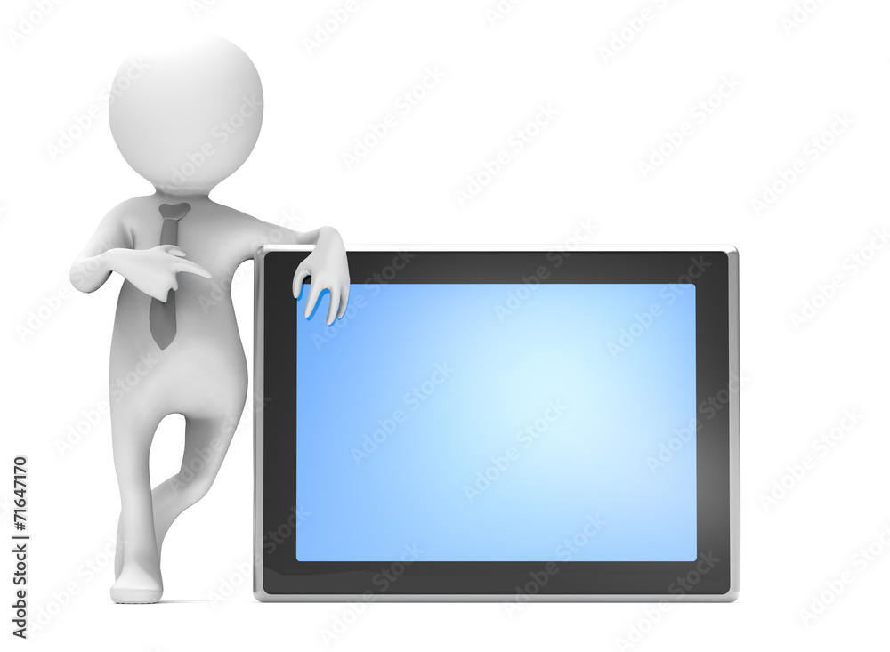 3d business man with digital tablet 3d business man with digital tablet