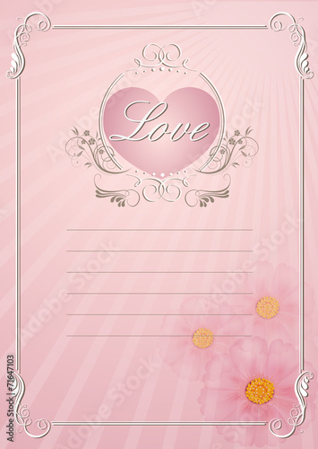 wedding  pink invatation card template photo