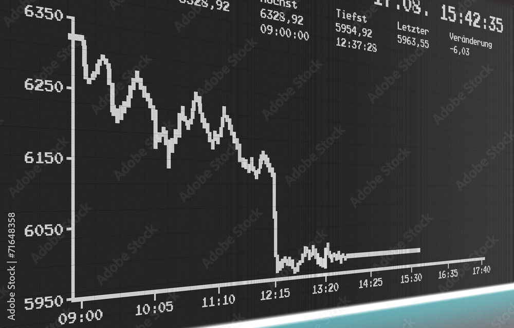 Börsenkurs im Keller nach Börsencrash Stock-Illustration | Adobe Stock