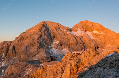 Mountain illuminated by a morning sun