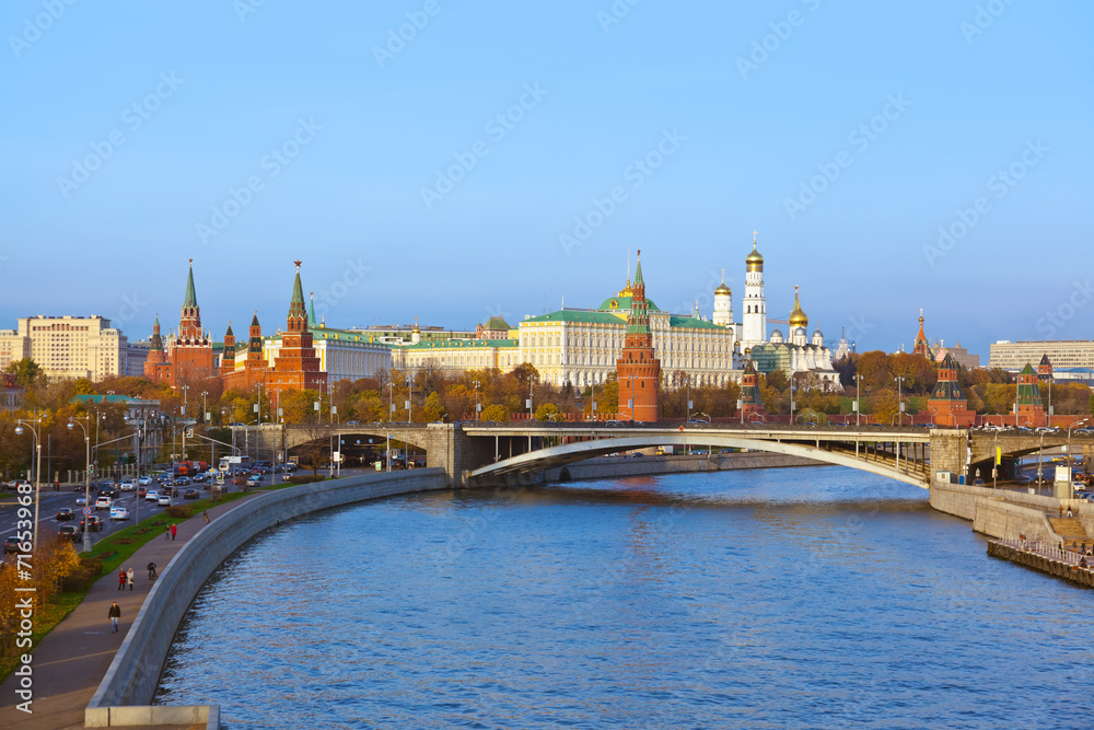 Kremlin on sunset in Moscow Russia