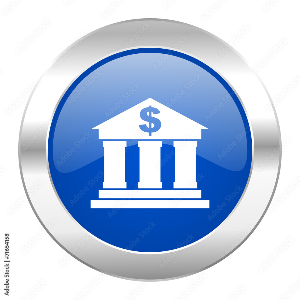 bank blue circle chrome web icon isolated bank blue circle chrome web icon isolated