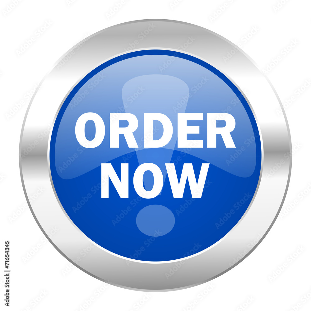 order now blue circle chrome web icon isolated order now blue circle chrome web icon isolated