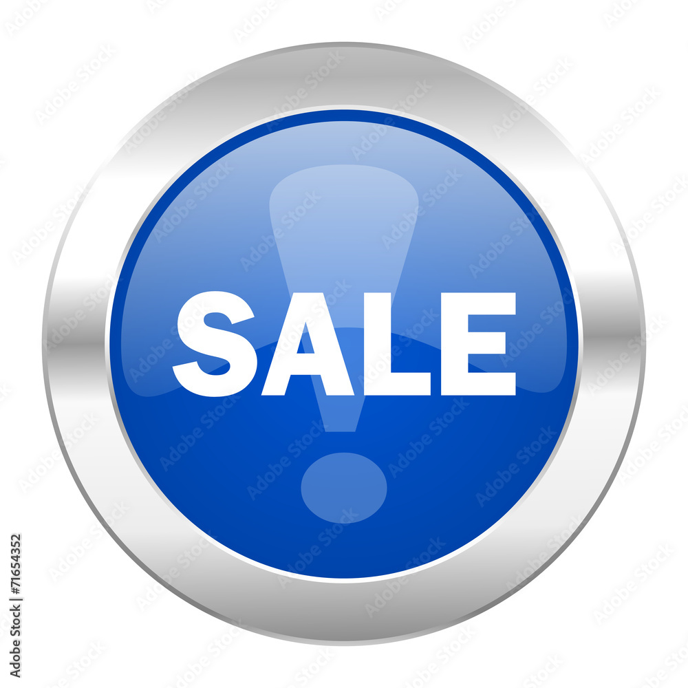 sale blue circle chrome web icon isolated sale blue circle chrome web icon isolated