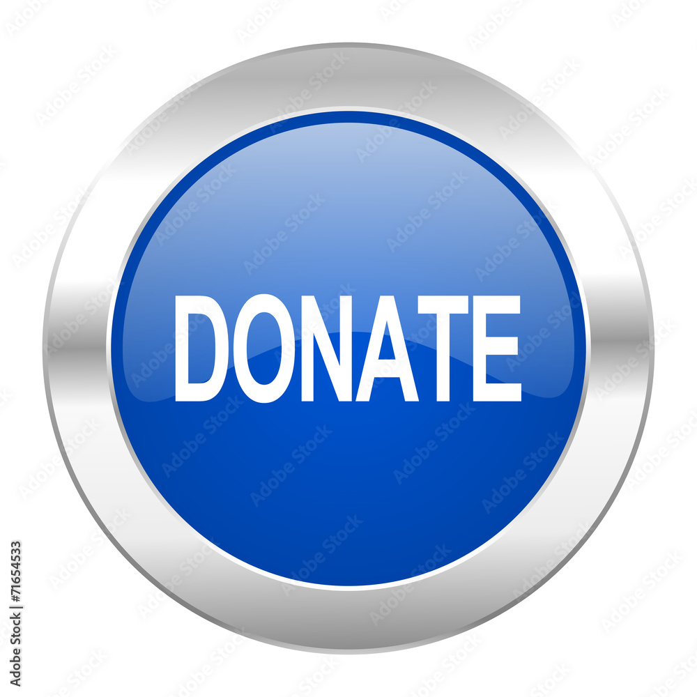 donate blue circle chrome web icon isolated donate blue circle chrome web icon isolated