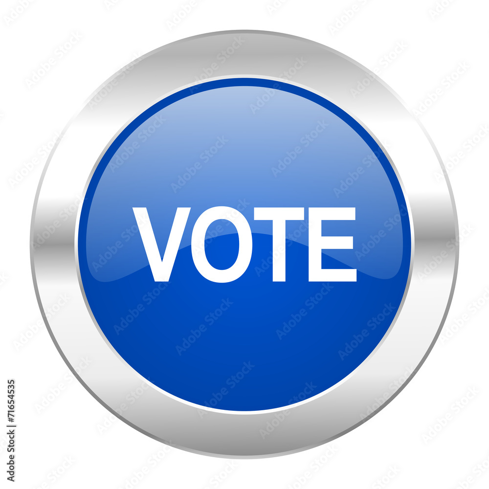 vote blue circle chrome web icon isolated vote blue circle chrome web icon isolated