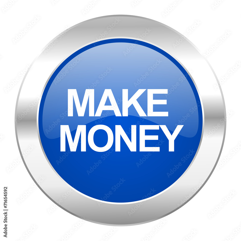 make money blue circle chrome web icon isolated make money blue circle chrome web icon isolated