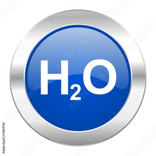 water blue circle chrome web icon isolated