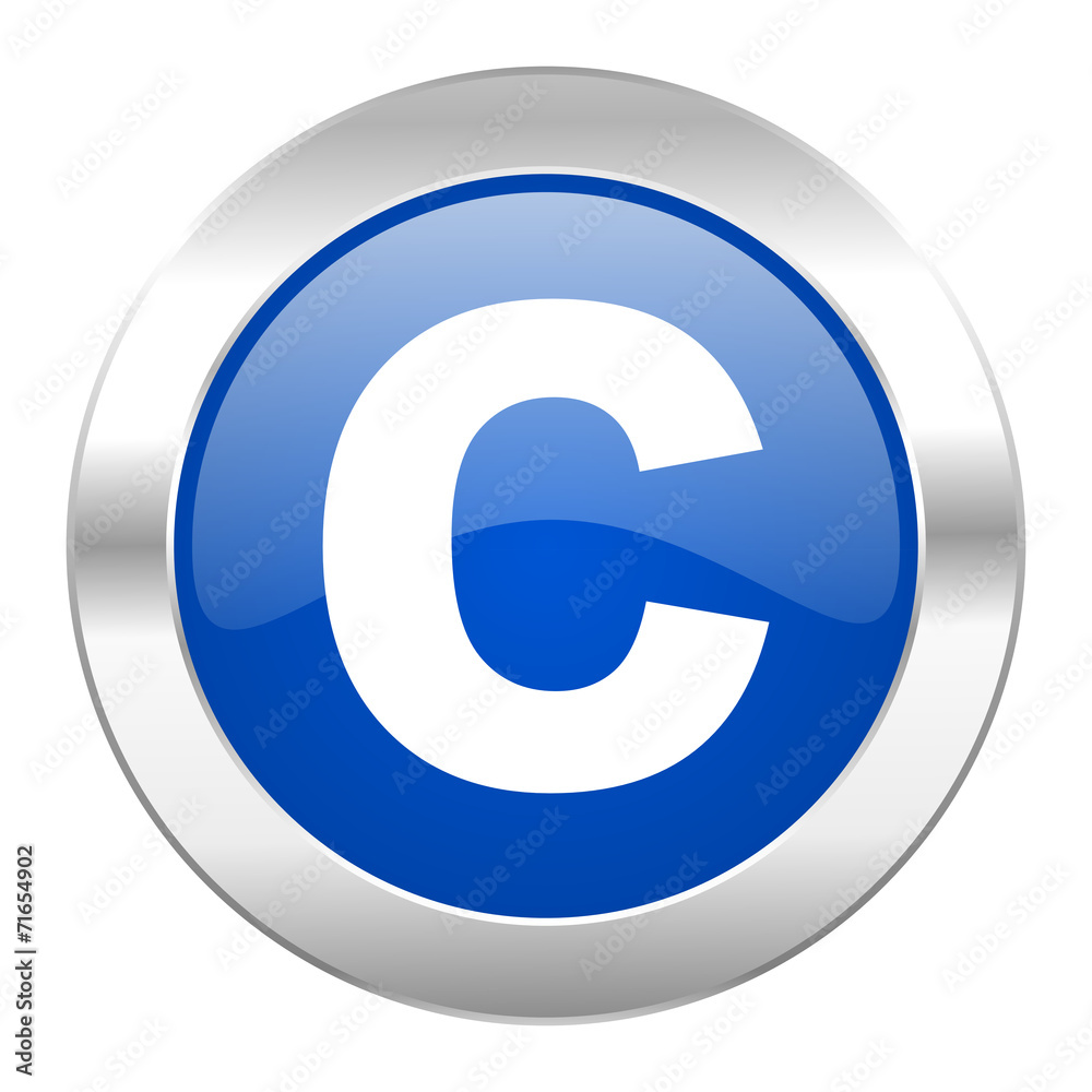 copyright blue circle chrome web icon isolated copyright blue circle chrome web icon isolated
