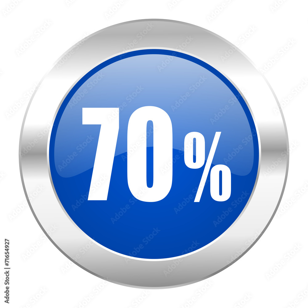 70 percent blue circle chrome web icon isolated 70 percent blue circle chrome web icon isolated