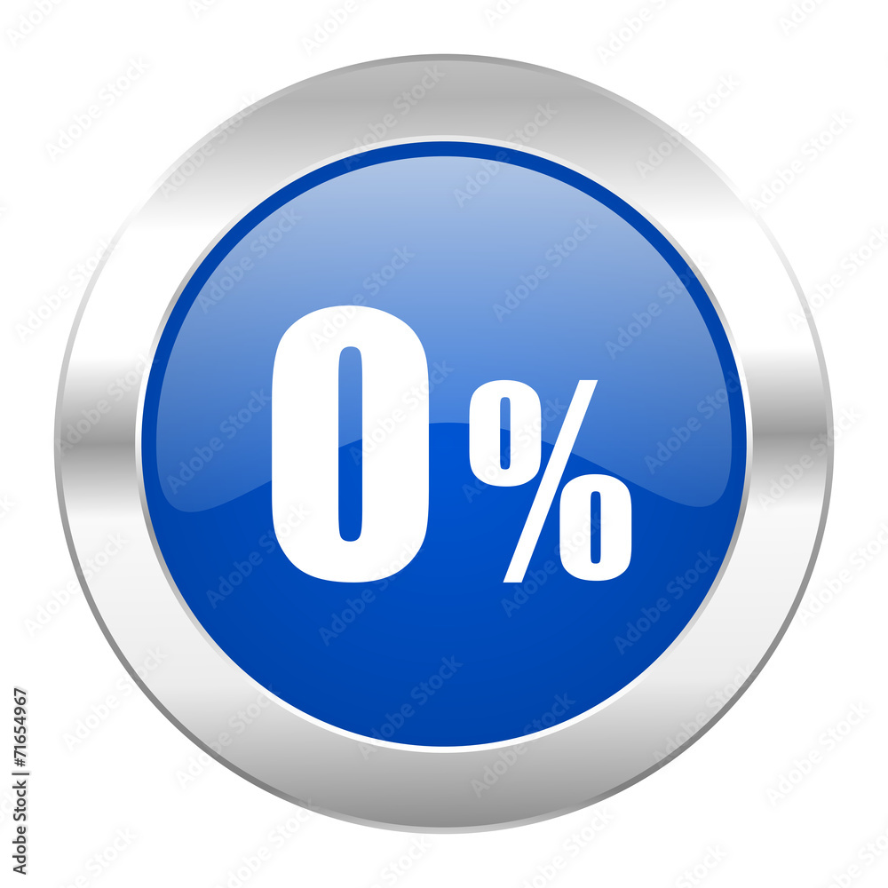 0 percent blue circle chrome web icon isolated 0 percent blue circle chrome web icon isolated