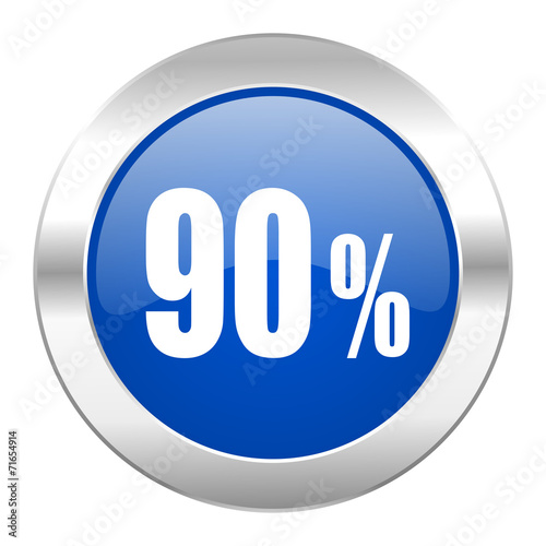 Free Download 90 percent blue circle chrome web icon isolated - GFXLoad