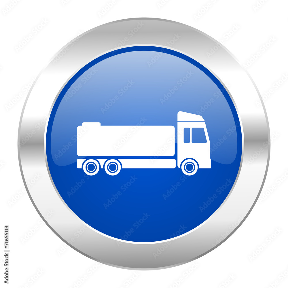 truck blue circle chrome web icon isolated truck blue circle chrome web icon isolated