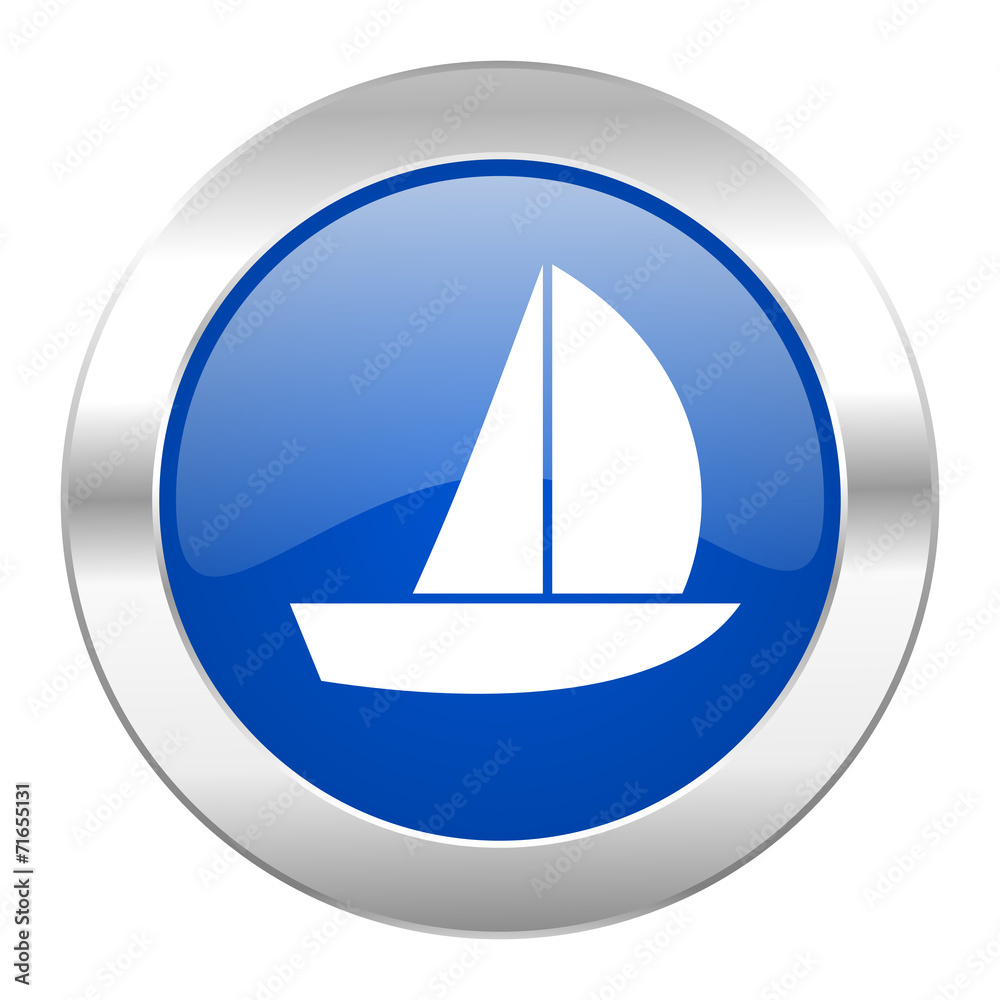yacht blue circle chrome web icon isolated yacht blue circle chrome web icon isolated