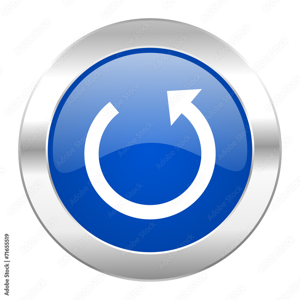 rotate blue circle chrome web icon isolated rotate blue circle chrome web icon isolated