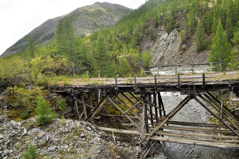 The old bridge in the mountains.