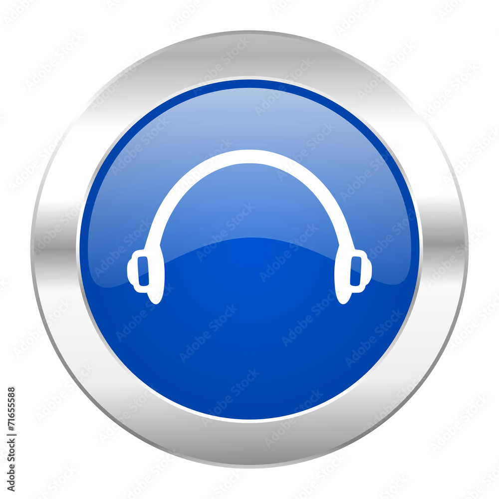 headphones blue circle chrome web icon isolated headphones blue circle chrome web icon isolated